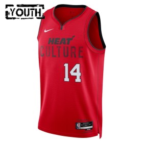 Barn Miami Heat Tröja Tyler Herro Nike 2024-25 City Edition Röd Swingman